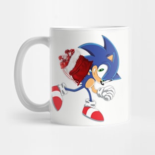 Hedgehog santa claus bag Mug